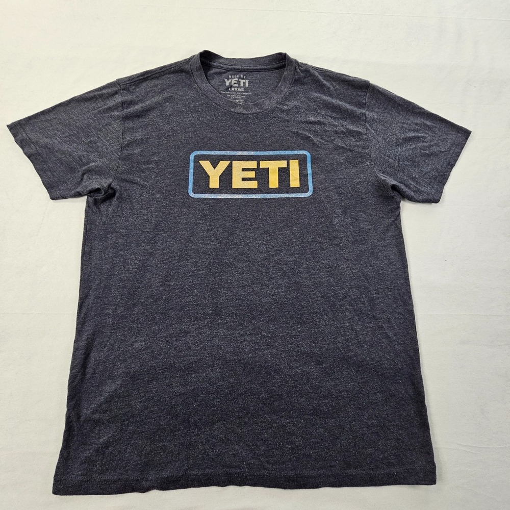 YETI Blue Short Sleeve Tri-Blend T-Shirt Men's L